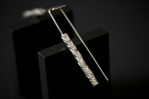 Boucles d'oreilles longues en argent collection Chronos White Silver
