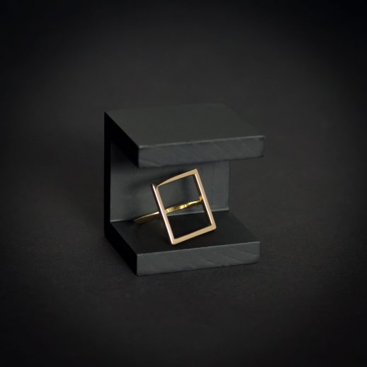 Mind The Gap square gold ring