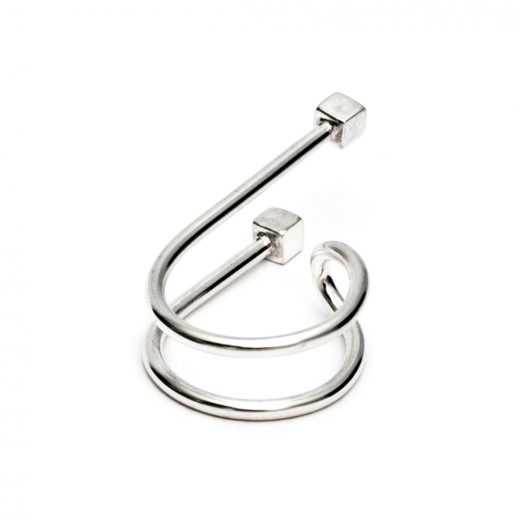 Curve silver ring I