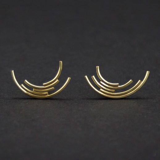 Gold earrings Perspective
